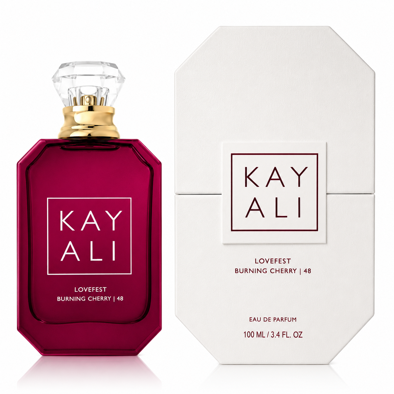 Kay Ali perfume bottle and packaging on a white background
