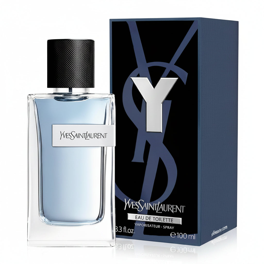 Yves Saint Laurent Eau de Toilette bottle and packaging on a white background