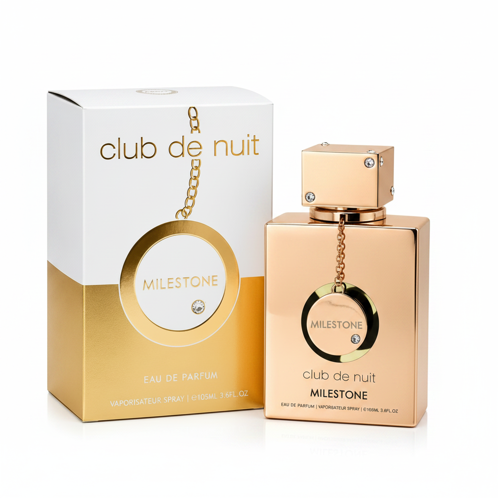 Milestone Club de Nuit perfume bottle and packaging on a white background