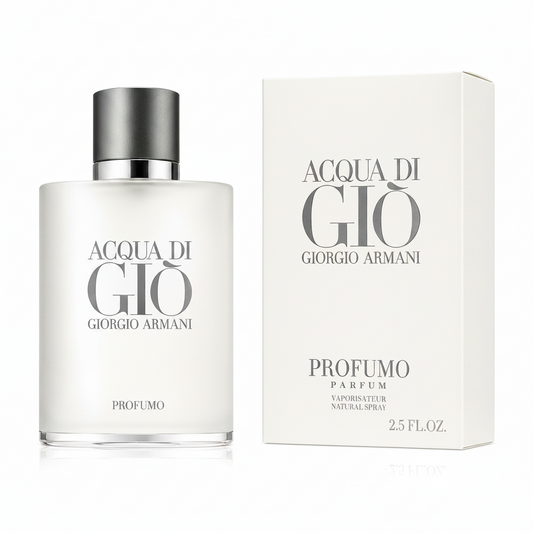 Giorgio Armani Acqua di Giò perfume bottle and packaging on a white background
