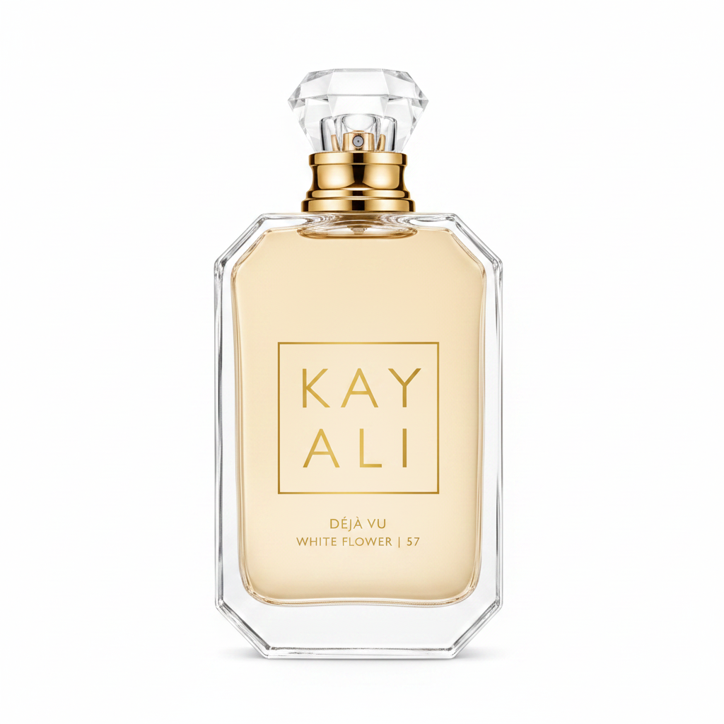 Perfume bottle labeled 'Kayali' on a white background