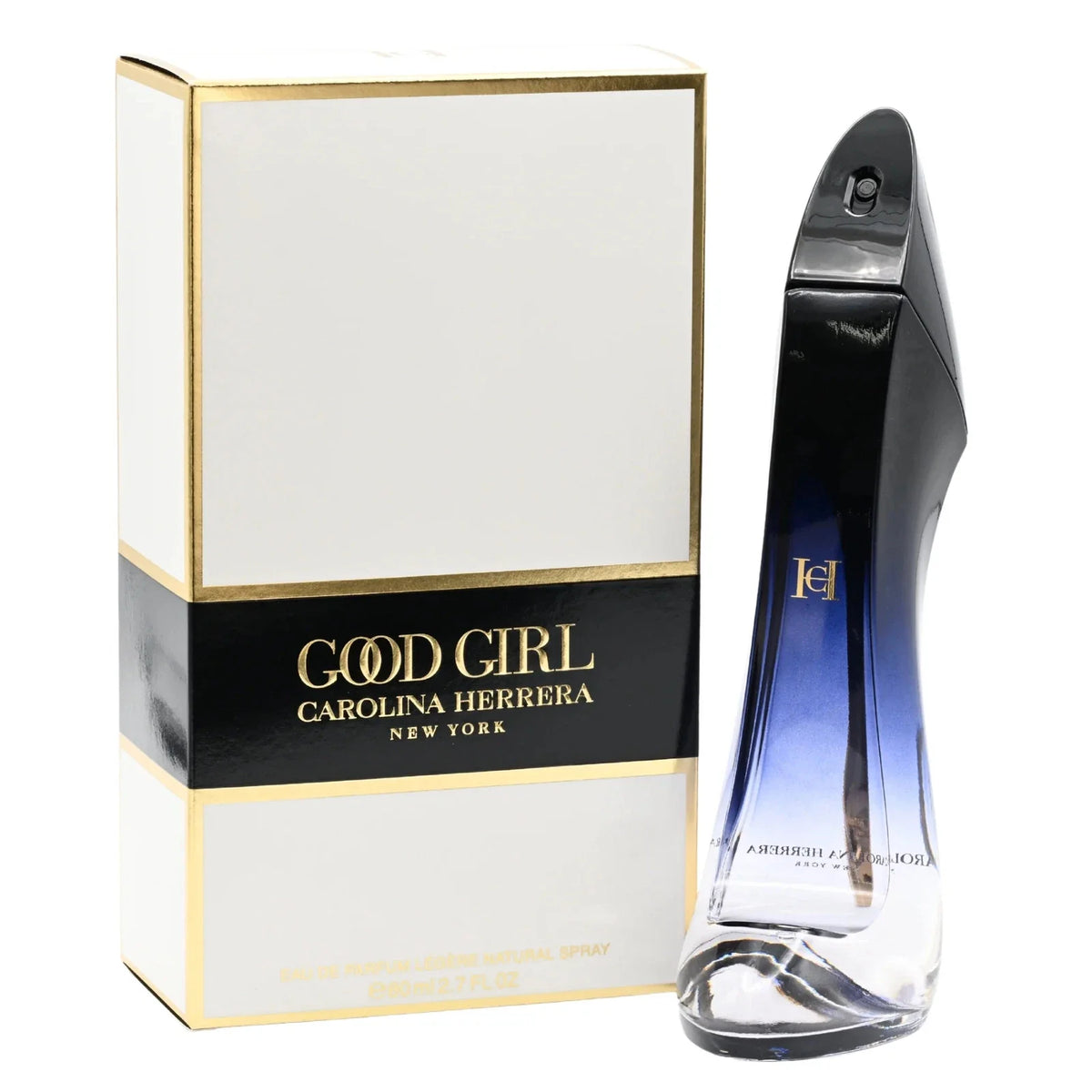 Carolina Herrera Good Girl perfume bottle and packaging on a white background