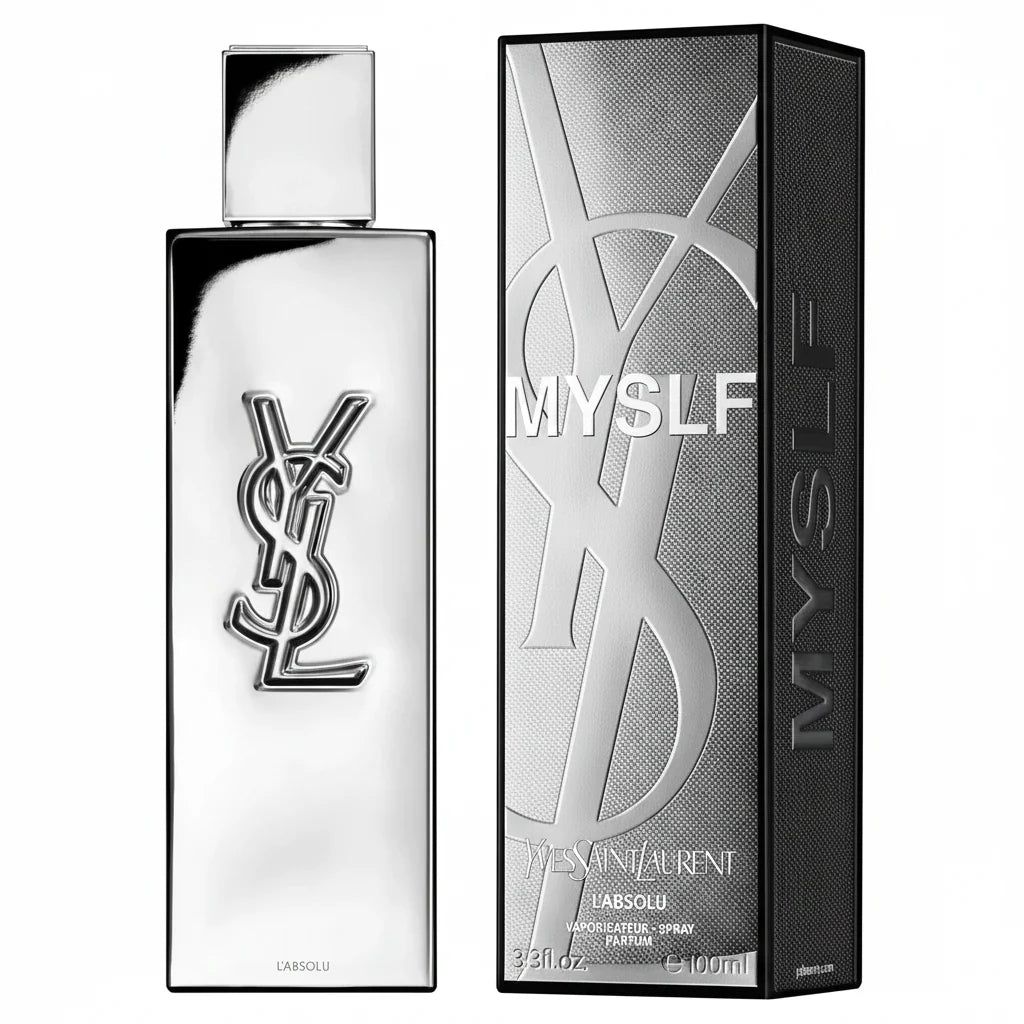 YSL perfume bottle and packaging on a white background